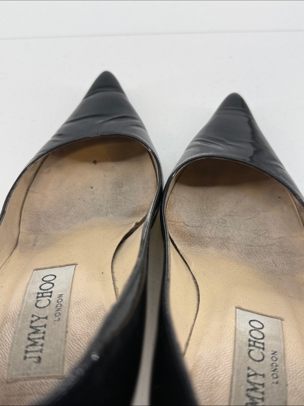 Jimmy Choo Black Patent Pointed-Toe Pumps - Picture 9 of 9